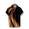 Camisas casuales de los hombres Camisa de leotardo de Navidad para hombre Impreso Camisa de manga corta hawaiana con botones Cuello en V largo para hombres