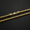 14K geel goud vergulde 5 mm brede diamant gesneden touwketting ketting kreeft sluiting 24 260i