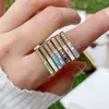 Klusterringar 5st. Dainty Simple Design Micro Zircon Colorful Abalone Shell Square Form Women Jewelry Finger For Daily Wear