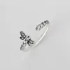 Sparkling Dragonfly Open RING with Original Box for Pandora Authentic Sterling Silver Fashion Party Jewelry For Women Girlfriend Gift designer Rings