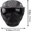 Airsoft Mask Tactical Masks Face Face avec Lens Ggggles Protection des yeux pour Halloween CS Games de survie Shoting Cosplay Mask Black8013278