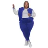 Projektantki dresy plus size kobiety dwuczęściowe set jesienne zimowe stroje z długim rękawem 4xl 5xl baseball mundur spodni moduł dresowych ubrania sportowe 8821