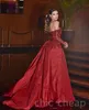 2023 Arapça Aso Ebi Kırmızı Deniz Kızı Prom Elbiseler Dantel Boncuklu Şık Akşam Parti İkinci Resepsiyon Doğum Günü Nişan Elbisesi Elbise ZJ045