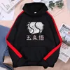 Heren hoodies satoru gojo knappe jongen print hoody 2022 lente persoonlijke capuchon hiphop kleur contrast hoodie losse man ronde nek pullover