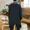 Ubranie etniczne 2023 Jesień mężczyźni chiński styl lniany hanfu tradycyjna kardigan kurtka mężczyzna duży kimono starożytny nieregularny płaszcz KK4482