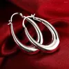 Boucles d'oreilles créoles creuses grand cercle plaqué argent pour femmes Orecchini bijoux De mode Brincos De Prata