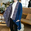 Ubranie etniczne 2023 Jesień mężczyźni chiński styl lniany hanfu tradycyjna kardigan kurtka mężczyzna duży kimono starożytny nieregularny płaszcz KK4482