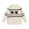 Designer Men Womens Casual Sweaters High Fashion Squirrel Round Neck Sweater Coupls Hole Jacquard Knit Jumpers