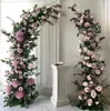 Party Decoration 2PCS Wedding Artificial Flower Plant Rattan Stand Welcome Balloon Arch Props Metal Backdrop Baptism Stage
