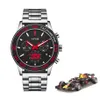 2022 Ny casual Sport rostfritt st￥l Fashion Quartz Watch 33 Mens Watches Top Brand Luxury F1 Race Clock Luminous Relogio Masculi271n