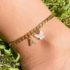 Enkelbanden vrouwen charmante mode met initialen Anklet enkel Bracelet 14K GOUD GODE Geschenk Cubaanse ketting Verstelbare lengte Party Dating Beach