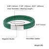 Bangle Male Jewelry Green Braided Leather Bracelet Men Stainless Steel Magnetic Clasp Fashion Bangles Bracelets Accessories Gifts