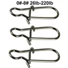 100 pçs Duo Lock Snaps Tamanho 0#-8# Preto Nice Snap Swivel Slid Rings Aço Inoxidável Kit de Equipamento de Pesca EUA - Teste 26LB-220LB252r