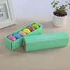 6 färger Macaron Packaging Wedding Candy Favors Gift Laser Paper Boxes 6 Grids Chocolates BoxCookie Box