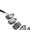 Kits d'art d'ongle 1PC Pincettes multifonctions avec tête de pression en silicone Sélecteur de strass Outil à double pointe