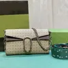 Designer kettingtas klep crossbody envelop tas dubbele tijgerkop kleine schoudertassen portemonnees canvas echte lederen klinknagel gestreepte riem vrouwen muntenmeld