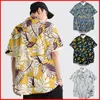 Camisas casuais masculinas Impressão de verão Men Floral Men T-shirt Manga curta Camisa de colarinho de colarinho grande tamanho de roupas de roupas íntimas de roupas íntimas