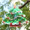 Christmas Decorations Wind Spinner 3D Stainless Steel Tree Shape Chime Metal Decoration Indoor Outds RRC736