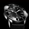 최고급 AAA Breit Super-Ocean Stainless Steel Rotating Bezel Mens 시계 자동 기계식 고무 밴드 시계 Luminous Wristwat226d