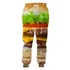 Hip Hop Sportwear Punk Casual Loose Men Cool Print Ramen Burger with Fries 3d Pants 005