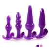 q0228 4piece set Soft Anal Butt For Women and Men Adult Butt Plugs Stimulating Sex Products masturbation Sex Beads Anal Toys Sex T7242942