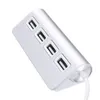 Adaptateur de concentrateur USB 2.0 en aluminium à 4 ports Connecteur de charge de transfert de données portable avec câble blindé de 11 pouces pour MacBooks PC