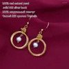 Hoop Earrings 2022 High Quality Real Pearl Sweet Water Natural White Handmade Women Jewelry Gold Earring