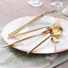 Dinnerware Sets Golden Knives Forks Coffee Spoons Cutlery Flatware Set Kitchen Stainless Steel Spoon Tableware Gold
