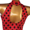 Stage Wear Dot Ballroom Dance Dress Modern Waltz Standard Competition Red