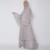 Vêtements ethniques arabie saoudite dubaï Robe blanche vêtements de prière couleur unie veste ample caftan marocain et cheville décontracté musulman