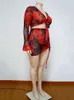 Tracksuits Women Sexy Mini Micro Bikini Swimwear Beachwear Long Sleeve Crop Top And 5xl Skirt Set Plus Size Two Piece Sets Wholesale Bulk