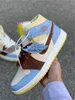 1 Mid SE Fearless Maison Shoes Chateau Rouge Retro PALE VANILLA CINNAMON Blue Yellow Men Outdoor sneakers