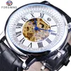 Forsining Classic Royal Design Roman Number Black Leather Belt Golden Gear Movement Mens Mechanical Watch Top Brand Luxury Clock264S