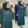 Vêtements ethniques 2022 Dubaï Robe Imprimer Couture à manches longues Banlieue Plus Taille Robe musulmane Marocaine Oriental Arabe Femmes Robes