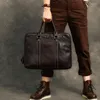 Porte-documents de luxe affaires en cuir véritable porte-documents Vintage hommes sac à main 15 pouces pochette d'ordinateur exécutif Messenger sacs à bandoulière