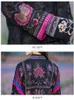 Etniska kläder 2022 resekläder kinesisk stil vår och höstkvinnor bär vintage broderi sömmar nationell kort svart kappa