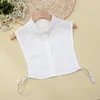 Bow Ties Sitonjwly White Fake Collars For Women Detachable Female False Collar Lapel Shirt Half Blouse Removable Nep Kraagie