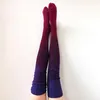 Женские носки чулки теплые бедра высоко над коленом в длину хлопкового градиента сексуальные средства массовой информации de mujer