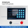 ZONESUN Liquid Paste Filler with Granules Sauce Jam Bottle Jar Flexible Impeller Pump Footswitch Hopper super fast Digital Control ZS-RXB1