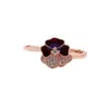 Deep Purple Pansy Flower Ring Rose Gold with Original Box for Pandora Authentic Sterling Silver Wedding Party Jewelry For Women CZ Diamond Girlfriend Gift Rings