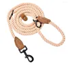 Dog Collars Multi Function High Quality Pet Traction Rope Polyester Adjustable Training With Collar One Piece