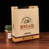 Anpassad tryckt Eco Friendly Bakery Food Graded Anti Oil Kraft Paper Bag med Clear PVC Window för Baguette Loaf Cookies A360