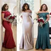 Plus Size Mermaid Bridesmaid Dresses Elegant Off Shoulder Backless Maid of Honor Gowns Custom Made Wedding Guest Evening Prom Gowns New