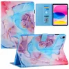 Blommafodral för iPad 10 10.9inch 2022 10Gen 10.9.9 Fashion Silk Leather Flip Marble Beautiful Geometry Scale Sea Ocean Print Girls Wallet Card Holder Cover Purse