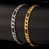 Länkarmband collare figaro kedja män smycken armband grossist guld/svart färg 316l rostfritt stål 5 mm bred armband H539