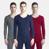 Men's Thermal Underwear Long Johns Men Modal Thin V Neck Elastic Body Shapers Asian Size XL To 6XL Very Large