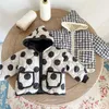 Jackets 2022 Winter Baby Warme jas met lange mouwen Geboren kapsel met capuchonse jas schattige jongen meid plaid bloemen dikke kleren