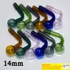 14mm male joint 3cm Big Ball Oil Burner Pipes Thick Pyrex Glass Bowl for Dab Rig Water Bubbler Bong Adapter Tobacco for Smoking Transparent