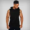 Men's Tank Tops Brand Gym Clothing Fashion Men Cotton Muscle Sleeveless Vest Loose Bodybuilding Hooded Top Sweatshirt Workout Male