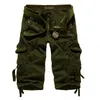 QNPQYX New Summer Cargo Shorts Men Cotton Casual Outdoor Military Men's Shorts Multi-pocket Calf-length Short Pants Men Overalls